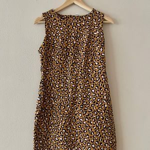 Mustard yellow cheetah print business dress